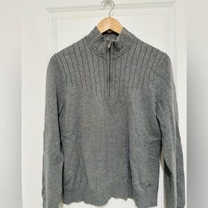Izod | Women’s Gray Quarter Zip 100% Cotton Sweater
